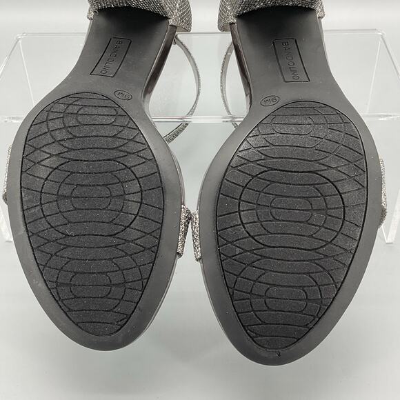NEW Bandolino Women’s Armory Block Heel Dress Sandals Pewter Size 9M